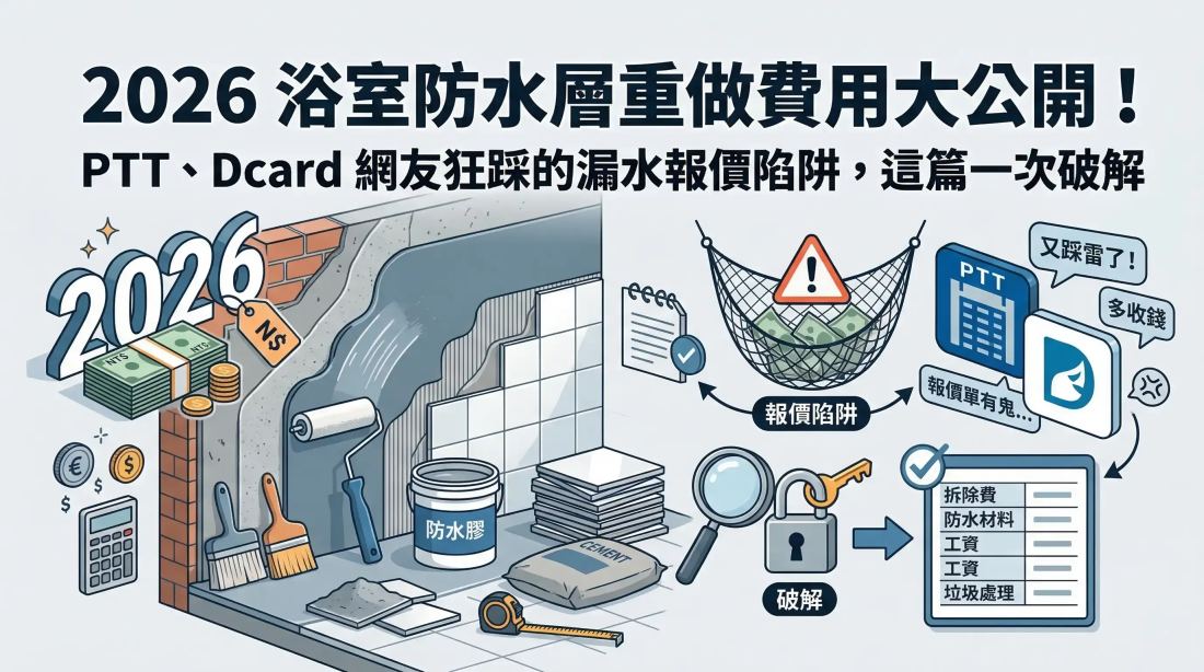 2026年浴室防水層重作費用大公開