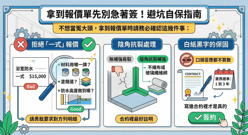 size:100;align:center 抓漏報價注意事情