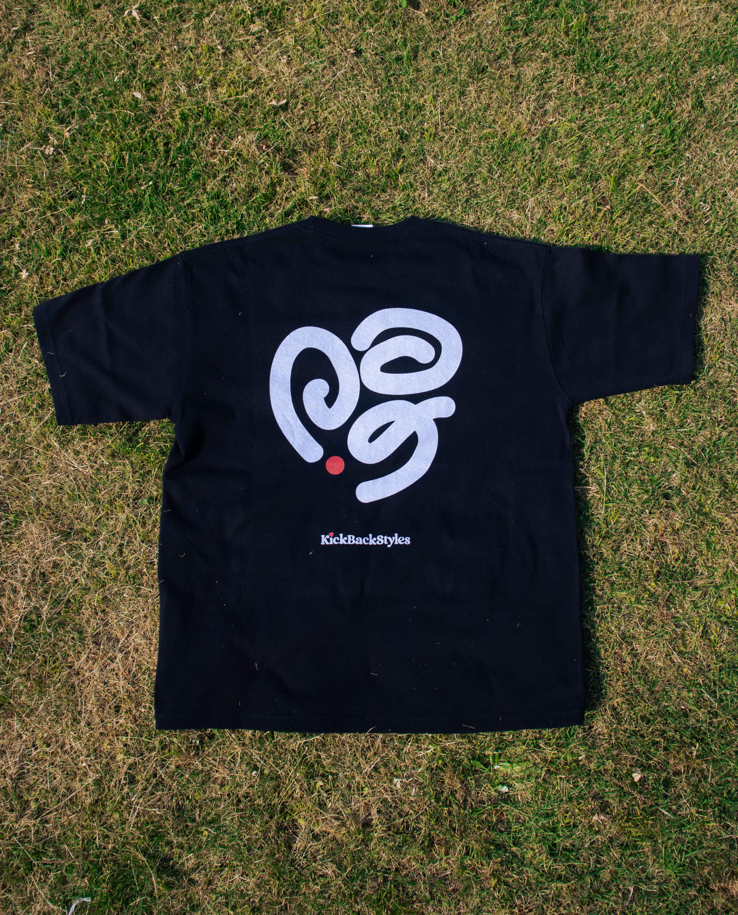 KickBackStyles バックプリントTシャツ ブラック