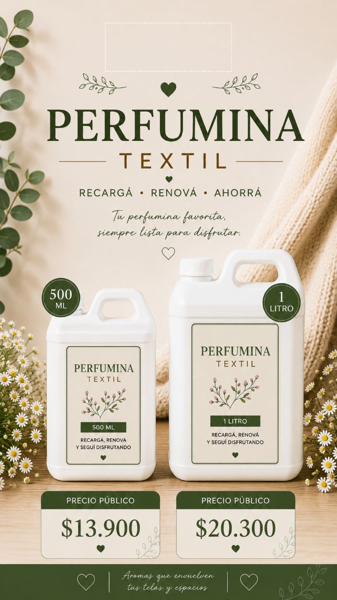 Recarga Perfume textil 1 Litro Mitos Platenses 