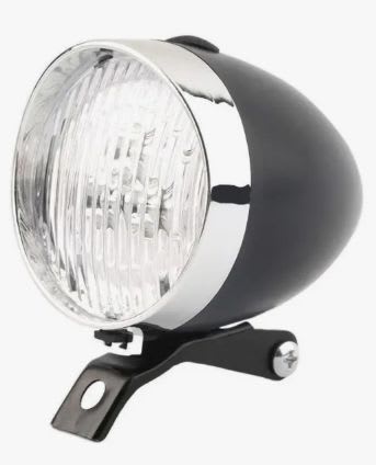 Luz Delantera Bicicleta Tipo Dinamo Retro Pila Timalo Color Negro