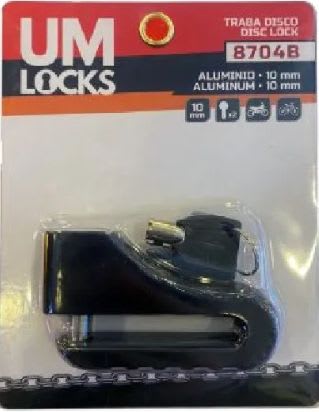 Traba Disco Um Locks 8704b Perno 10mm Moto / Bici - Boxes