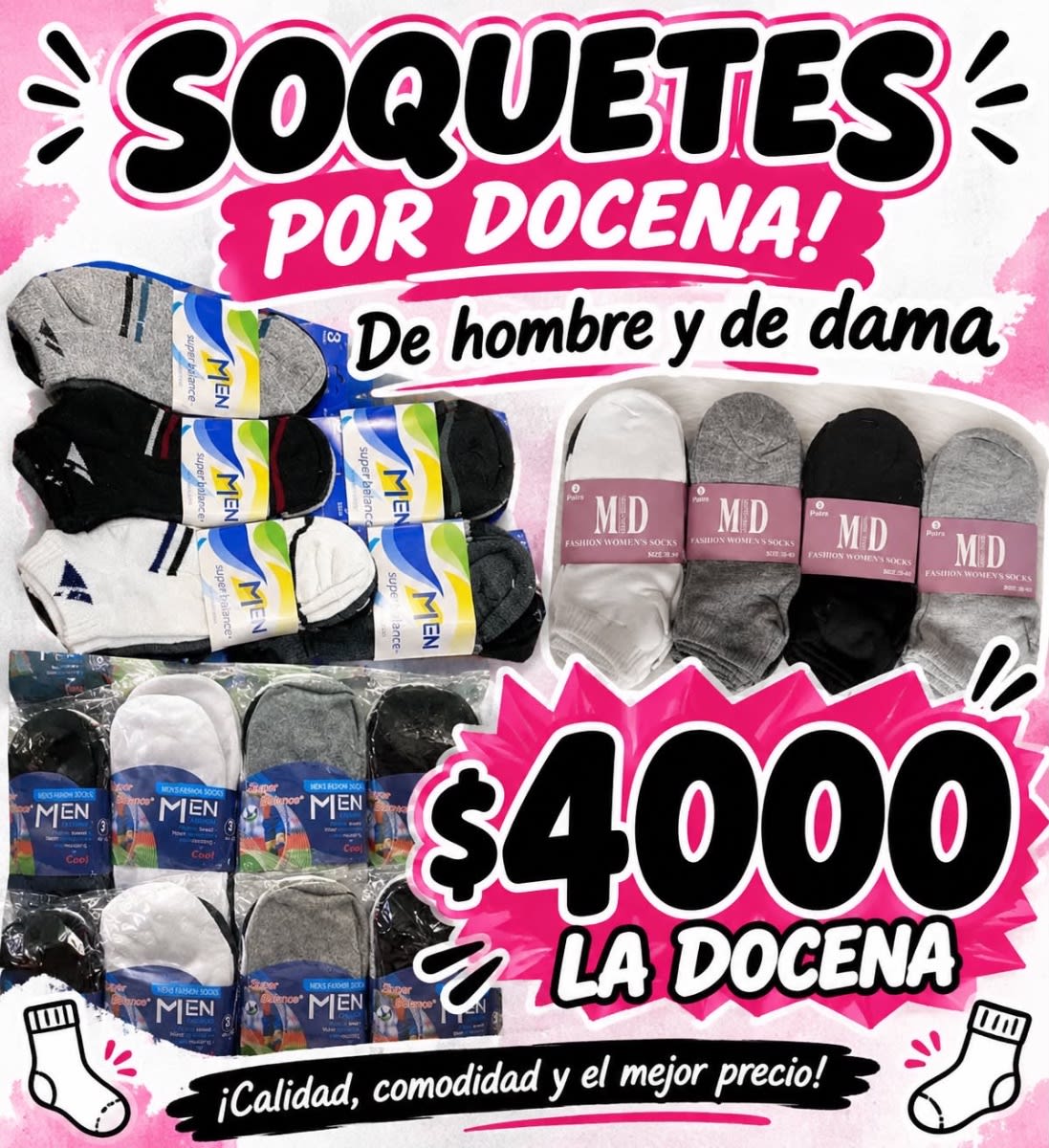 Soquetes hombre y dama