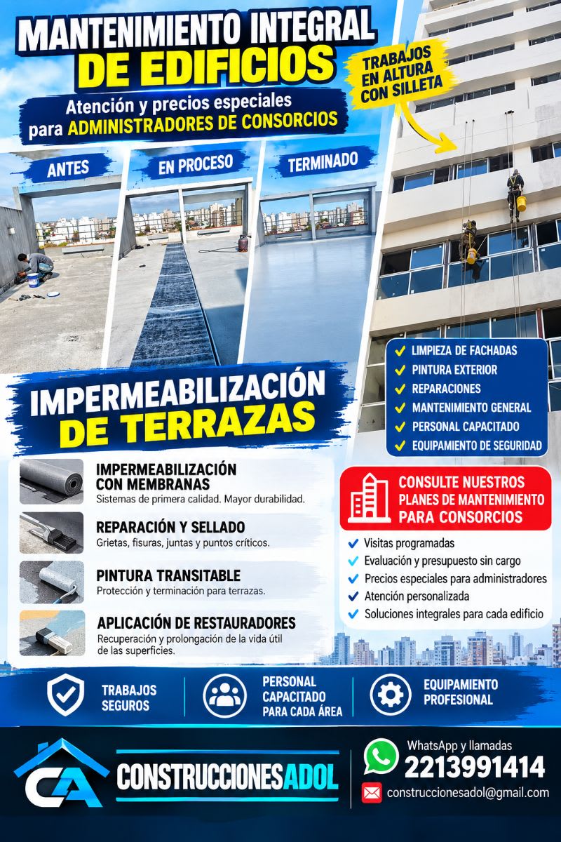 Reparación e impermeabilizaciónes,techo y terraza
