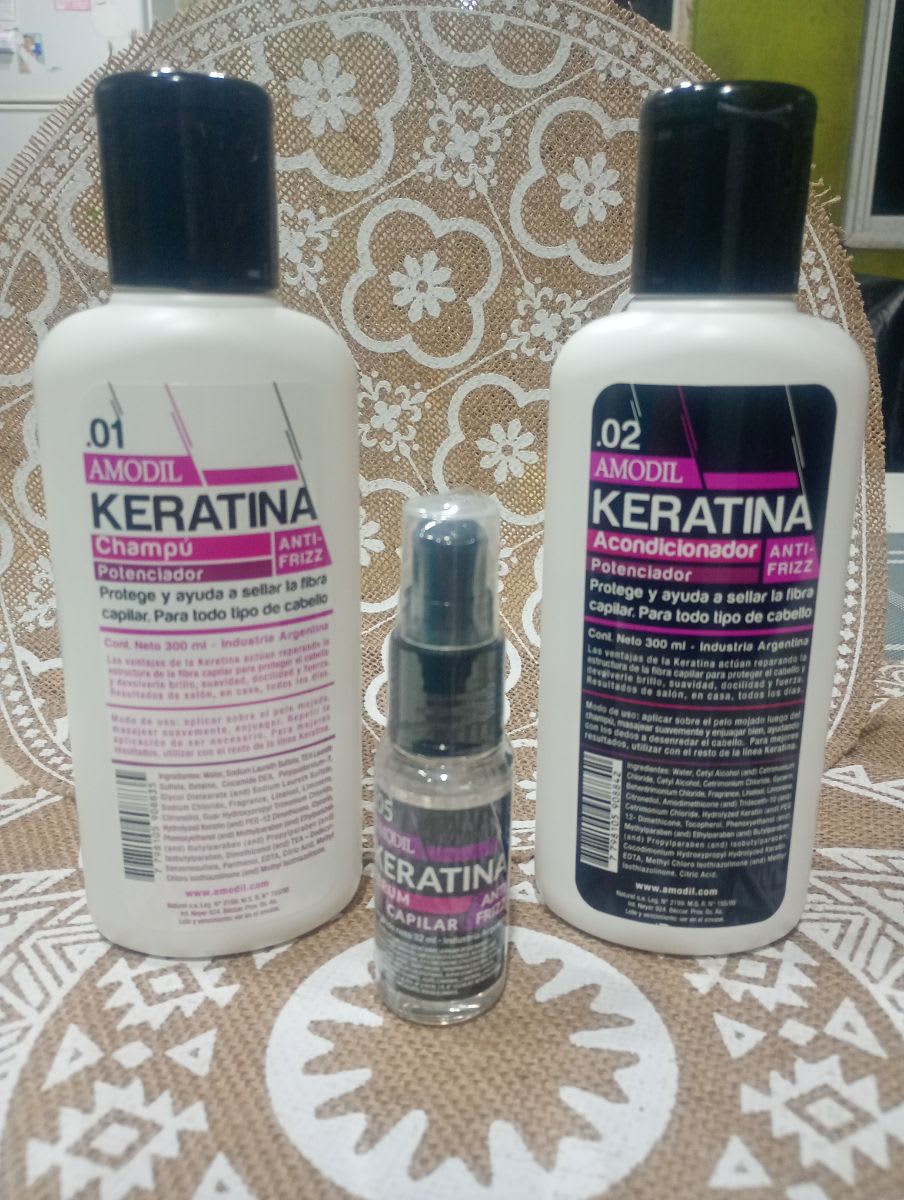 Shampoo acondicionador y sérum keratina
