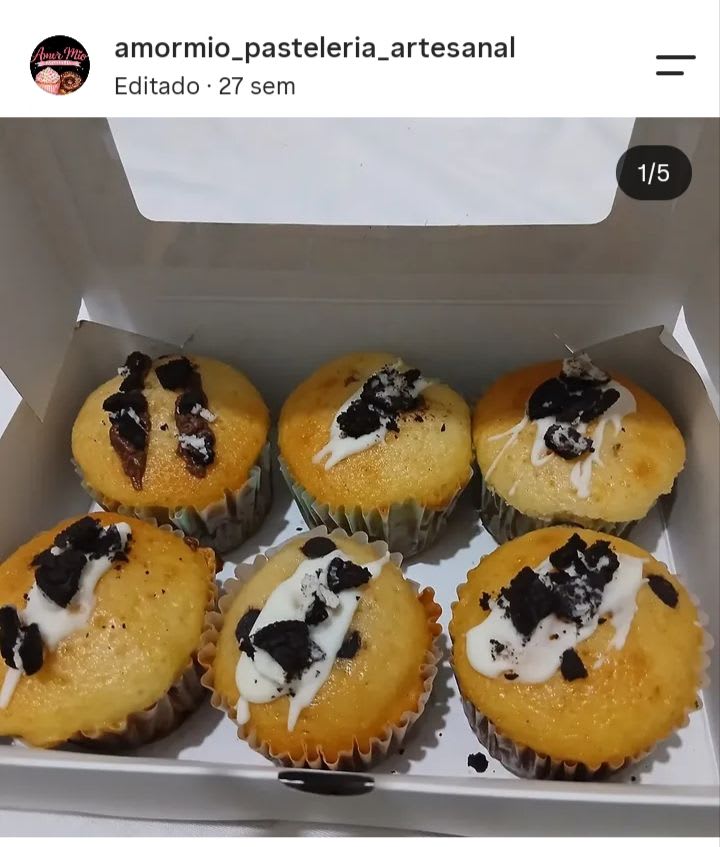 Box de Muffins de vainilla y oreos