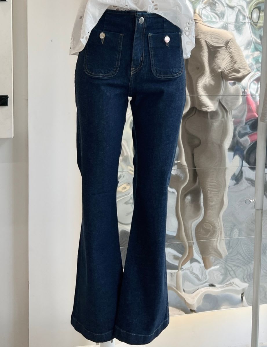 Jeans semi Oxford elastizado