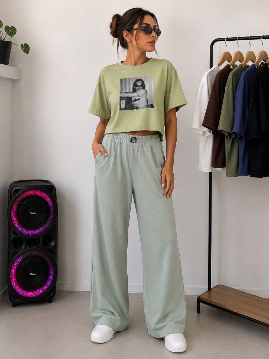 Vista 2 de Palazzo + remera  💣 promoción 