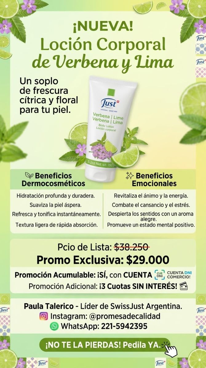 Loción Corporal Verbena y Lima Just