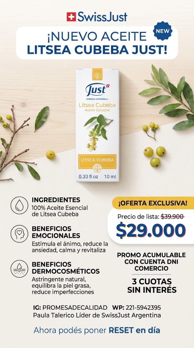 Nuevo aceite Litsbea cubeba just 