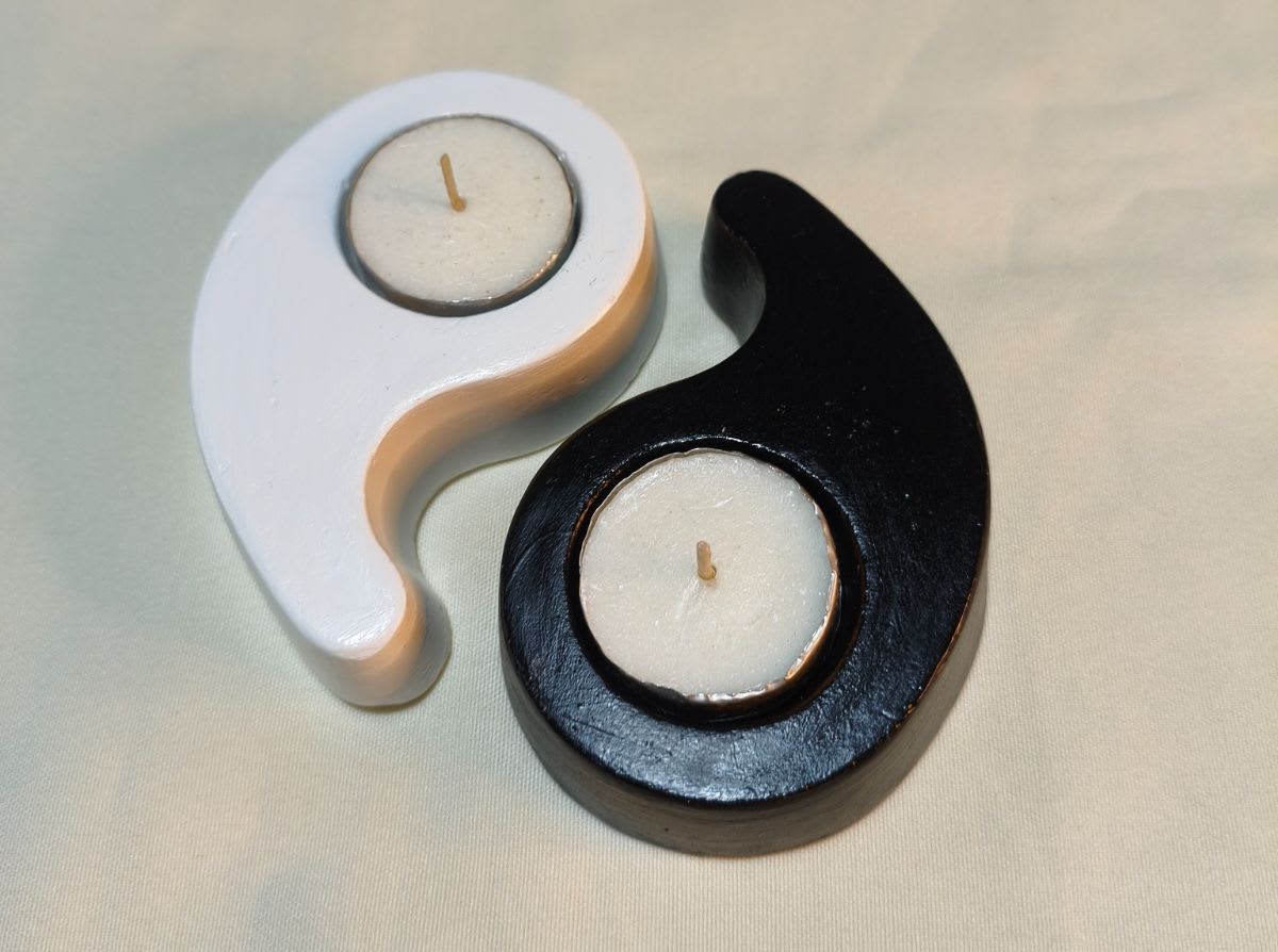 Porta vela Yin yang