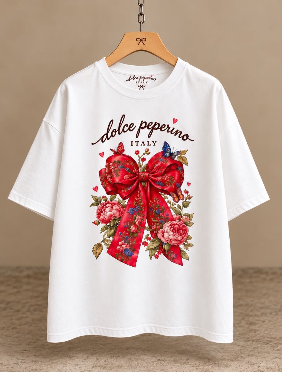 Remera Moño rojo ❤️ Dolce Peperino Italy 🇮🇹