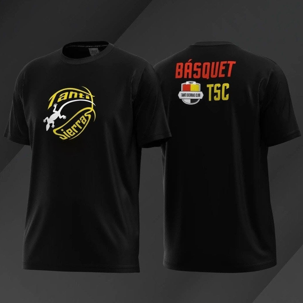 Remera Algodón Negra Básquet