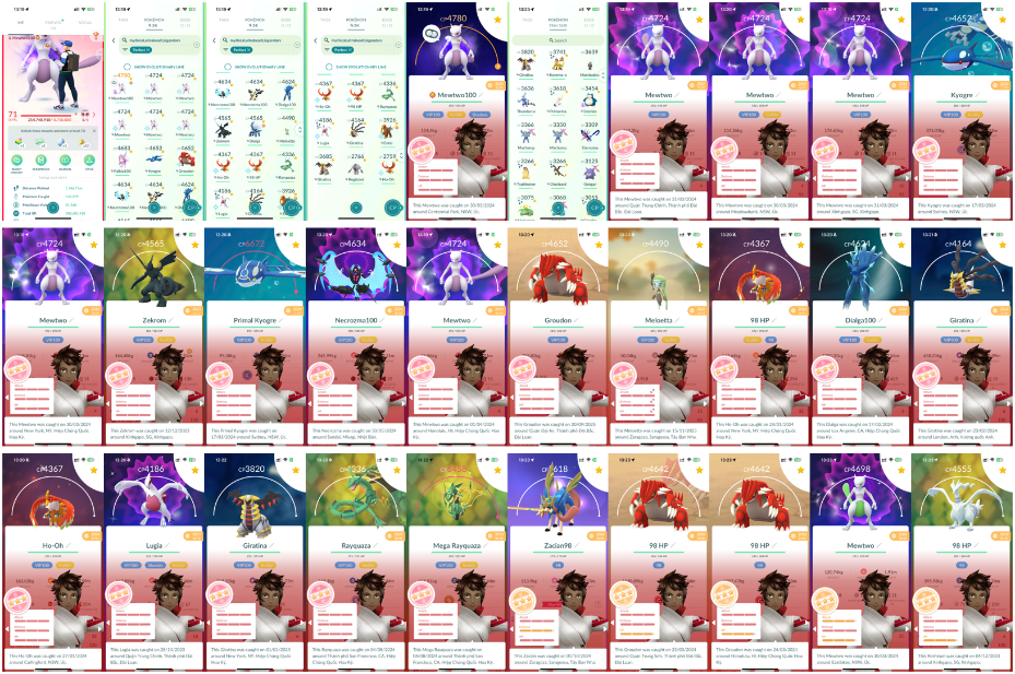 Pokemon Go Account – Level 71,25 Legend IV100,Hundo Shadow Mewtwo,Hundo Primal Groudon, Hundo Primal Kyogre ,Hundo Mega Rayquaza,PVP Team,Shiny Background,95 Shiny Legend, 130M Sta Pokemon Go Account – Level 71,25 Legend IV100,Hundo Shadow Mewtwo,Hundo Primal Groudon, Hundo Primal Kyogre ,Hundo Mega Rayquaza,PVP Team,Shiny Background,95 Shiny Legend, 130M Sta