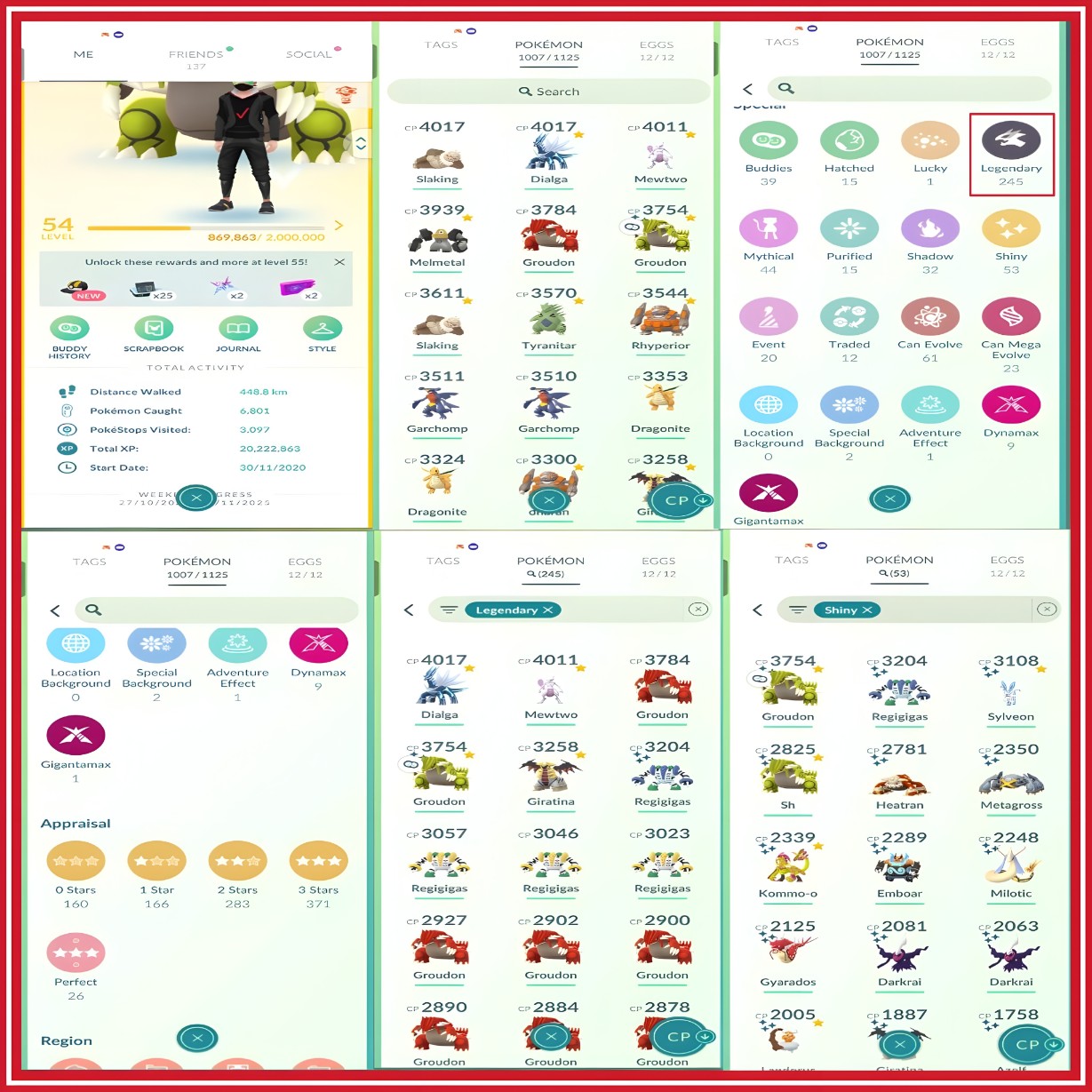 Pokemon Go Account – LVL 54 PRIMAL SHINY GROUDON4K CP MEWTWO 17 SHINY LEGENDARY,MYTH 289 LEGENDARY,MYTH 53 SHINY 9 DMAX & 1 GMAX26 PERFECT MONS OP ACC Pokemon Go Account – LVL 54 PRIMAL SHINY GROUDON4K CP MEWTWO 17 SHINY LEGENDARY,MYTH 289 LEGENDARY,MYTH 53 SHINY 9 DMAX & 1 GMAX26 PERFECT MONS OP ACC