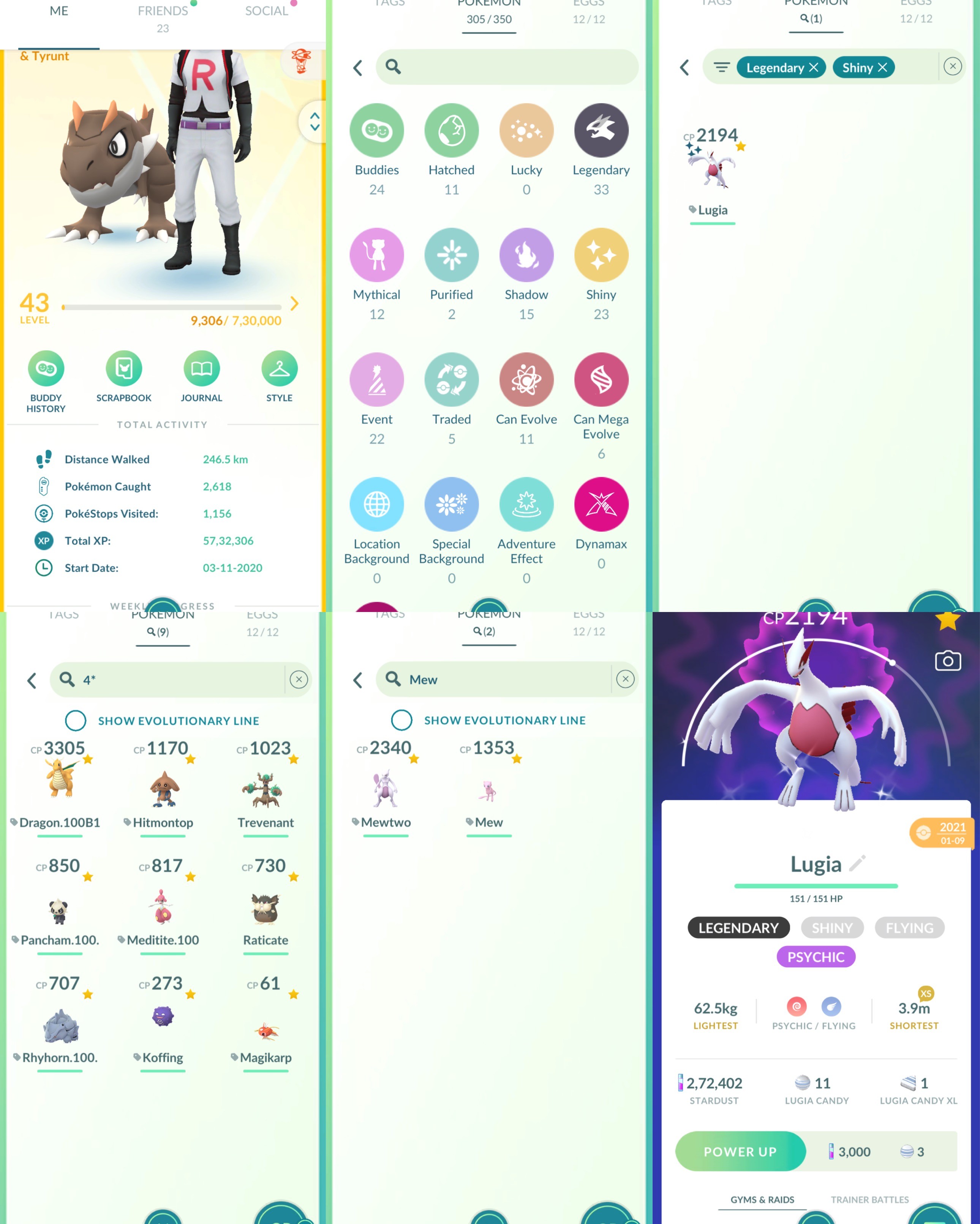 Pokemon Go Account – Level 43 Instinct | Mewtwo | Mew | 9 Hundo | Shiny Lugia | 33 Legendary | 23 Shiny | 305 Pokemon | Zacian | Instant Delivery | P249 Pokemon Go Account – Level 43 Instinct | Mewtwo | Mew | 9 Hundo | Shiny Lugia | 33 Legendary | 23 Shiny | 305 Pokemon | Zacian | Instant Delivery | P249