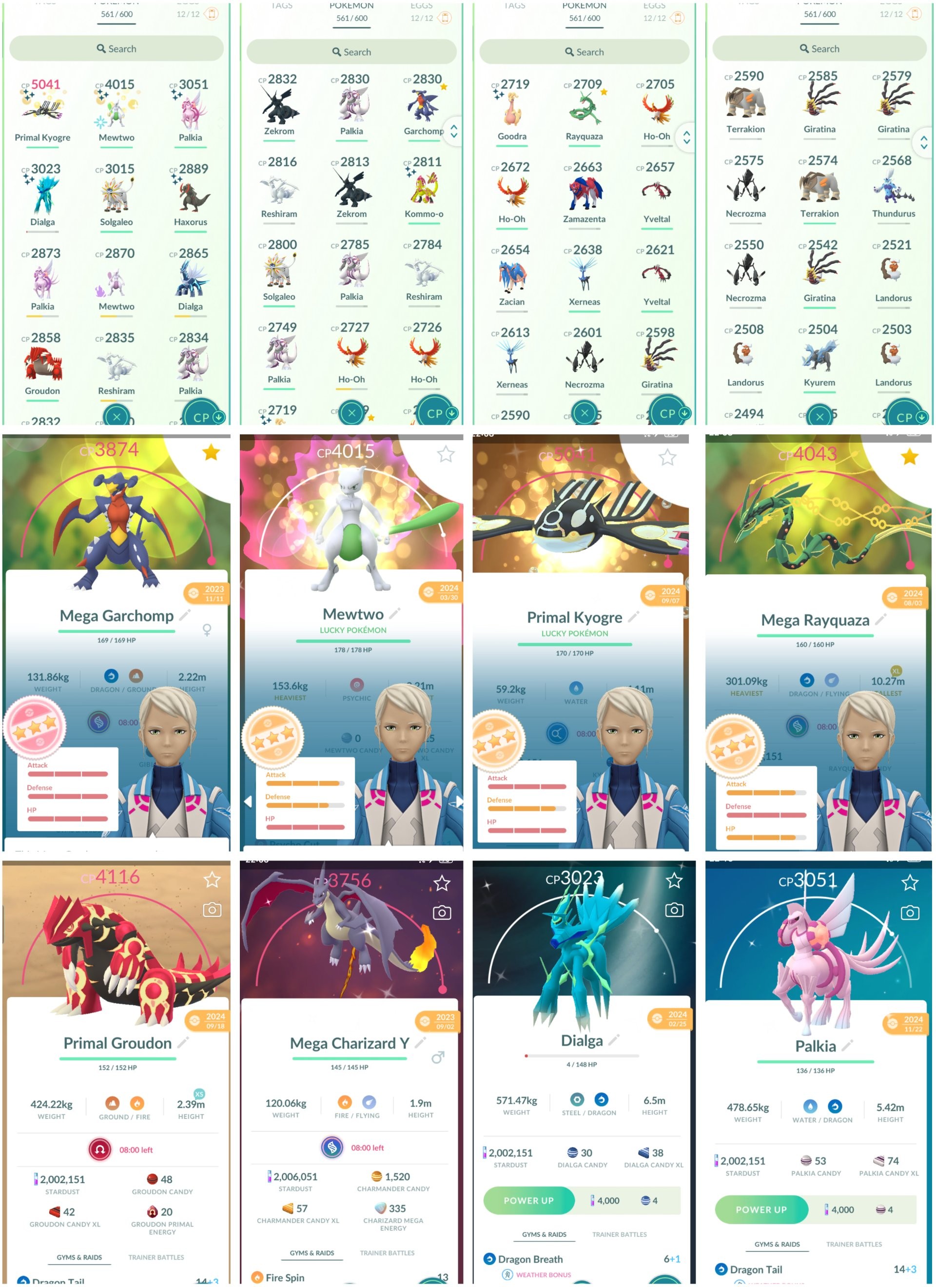 Pokemon Go Account – 2216 57LVL Lucky Shiny Mewtwo 4K Lucky Shiny PRIMAL Kyogre 5K Legendary: 256 Shiny: 238 Shiny Origin:Palkia,Dialga MEGA Rayquaza 4K Shiny MEGA Charizard Pokemon Go Account – 2216 57LVL Lucky Shiny Mewtwo 4K Lucky Shiny PRIMAL Kyogre 5K Legendary: 256 Shiny: 238 Shiny Origin:Palkia,Dialga MEGA Rayquaza 4K Shiny MEGA Charizard