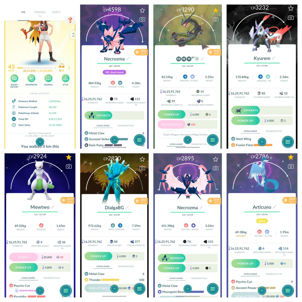 Pokemon Go Account – LIMITED TIME OFFER 162 MILLION STARDUST 113 SHINY LEGENDARY POKEMONS LEVEL 45 STRONGEST ACCOUNT SHINY FUSION NECROZMA ARMOURED MEWTWO Pokemon Go Account – LIMITED TIME OFFER 162 MILLION STARDUST 113 SHINY LEGENDARY POKEMONS LEVEL 45 STRONGEST ACCOUNT SHINY FUSION NECROZMA ARMOURED MEWTWO