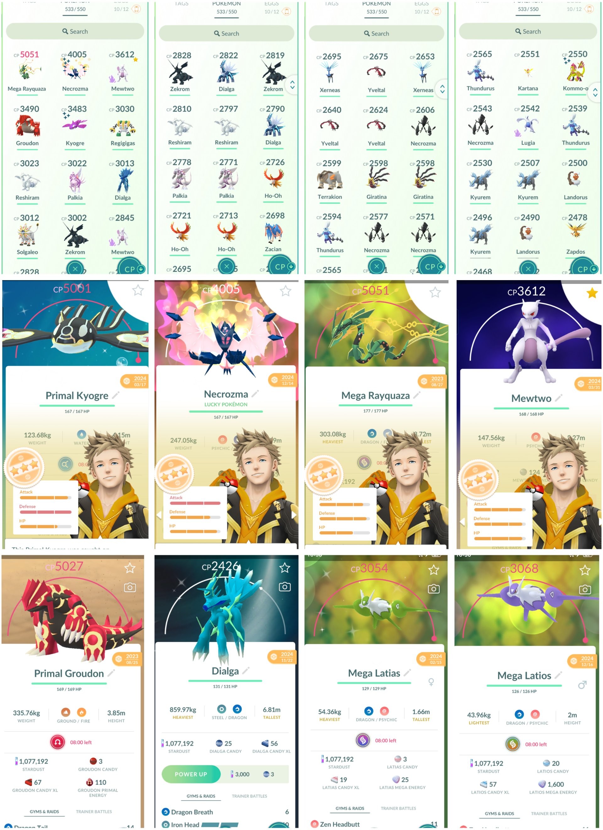 Pokemon Go Account – 2210 LUCKY Shiny Dawn Wings Necrozma 4K MEGA RAYQUAZA 5K Legendary: 270 Shiny: 232 Shiny Primal Kyogre 5K Primal Groudon 5K Shadow Mewtwo 3,6K 50LVL