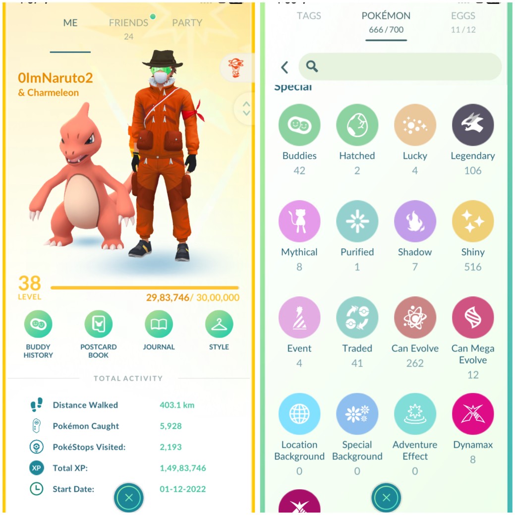 Pokemon Go Account – Level 38(Instinct) 666/700 106 Legendary 516 Shiny 6 Hundo 8 Dynamax 26 LegendaryxShiny 8 Mythical 73 PokeCoin Stardust 3,26,000 Item 350/350 Instant Delivery Pokemon Go Account – Level 38(Instinct) 666/700 106 Legendary 516 Shiny 6 Hundo 8 Dynamax 26 LegendaryxShiny 8 Mythical 73 PokeCoin Stardust 3,26,000 Item 350/350 Instant Delivery