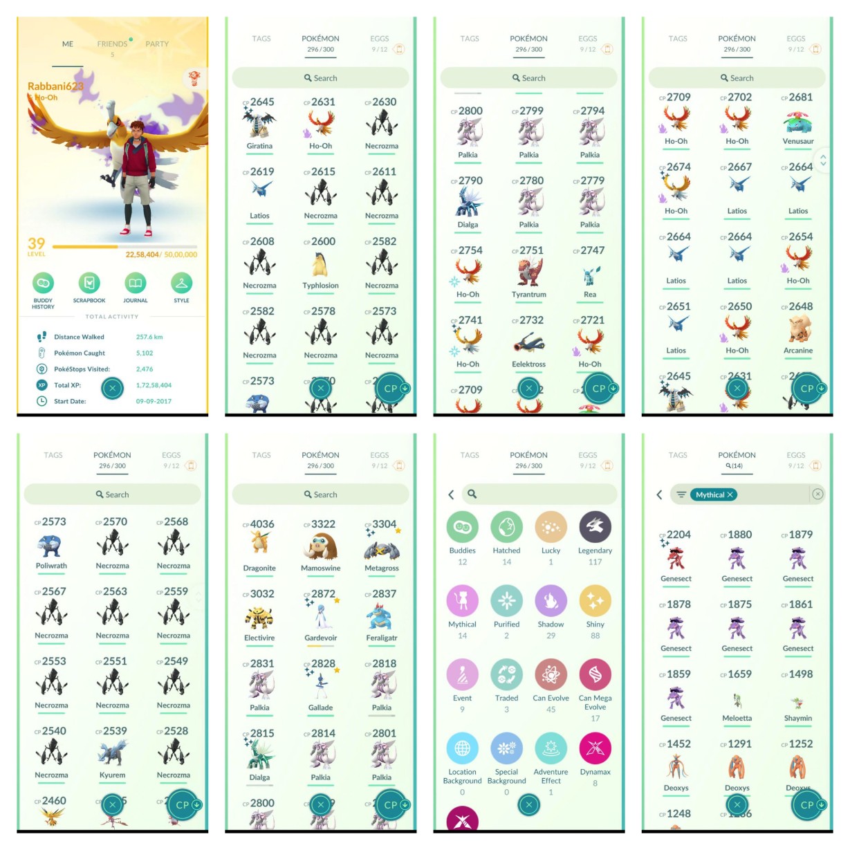 Pokemon Go Account – Level 52 117 Legendary 88 Shiny 20 Shundo Shiny Ho-Oh/Giratina/Dialga Hundo Necrozma Pokemon Go Account – Level 52 117 Legendary 88 Shiny 20 Shundo Shiny Ho-Oh/Giratina/Dialga Hundo Necrozma