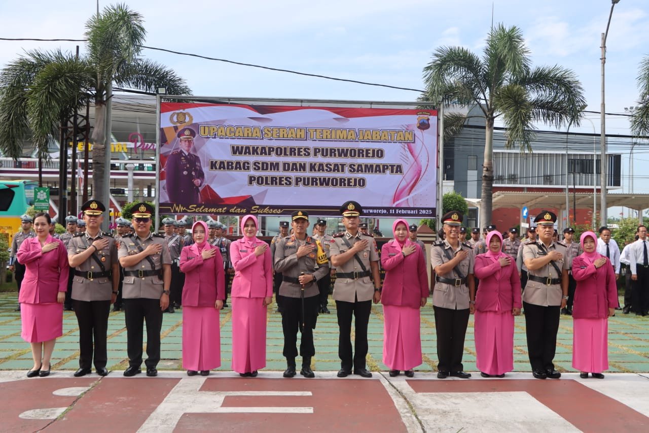 Mutasi Jabatan Perwira di Polres Purworejo, Kapolres Pimpin Langsung Sertijab