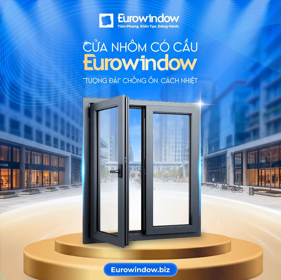 Hệ cửa nhôm có cầu cách nhiệt Eurowindow lắp đặt biệt thự