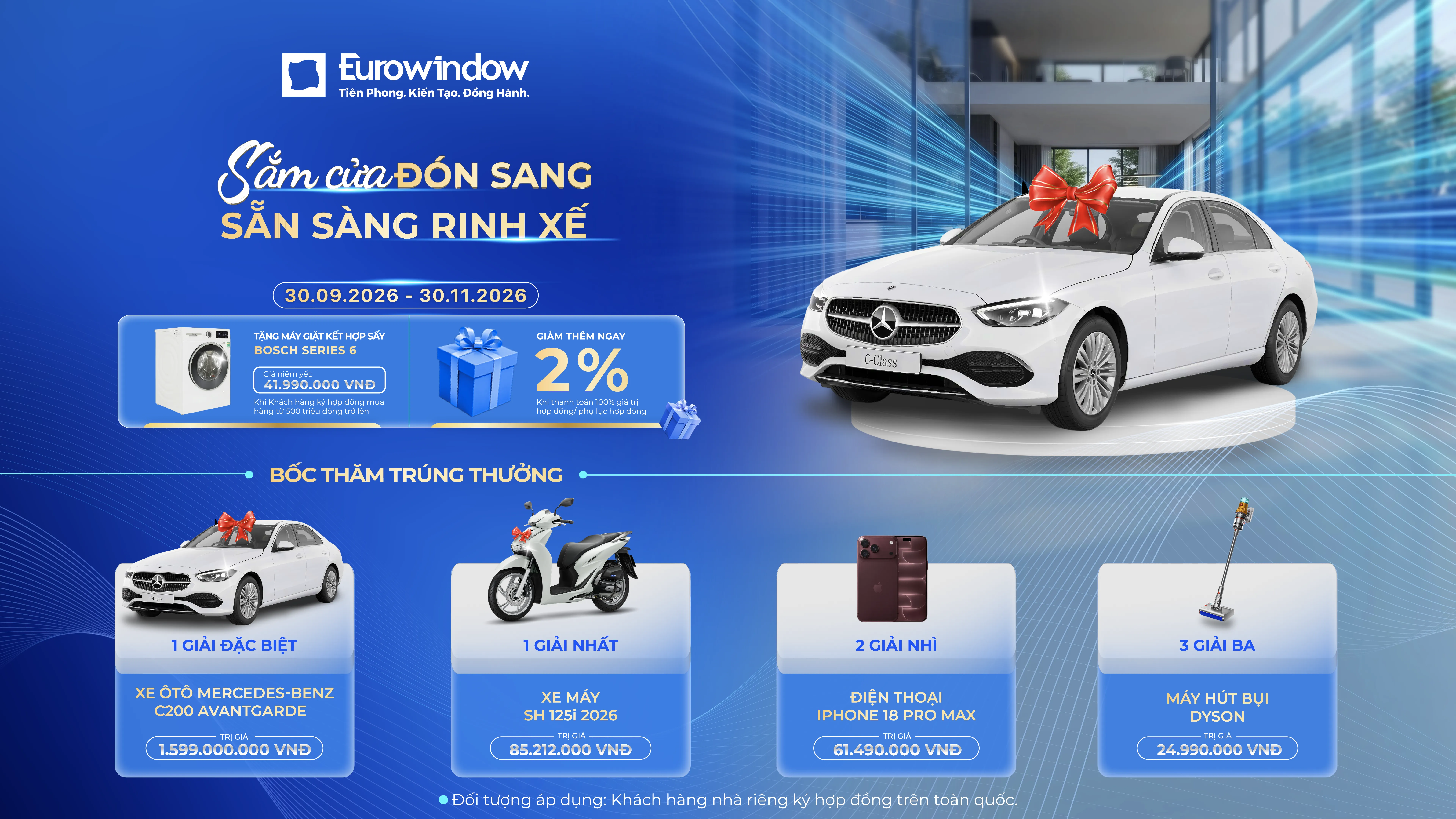 Thể lệ chương trình khuyến mại Sắm cửa đón sang – Sẵn sàng rinh xế từ 30/09/2026 đến 30/11/2026