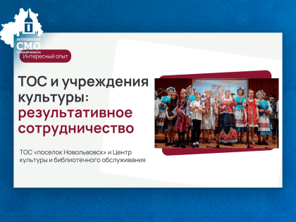 ТОС и учреждения культуры Тульской области: результативное сотрудничество. ТОС «поселок Новольвовск» и Центр культуры и библиотечного обслуживания