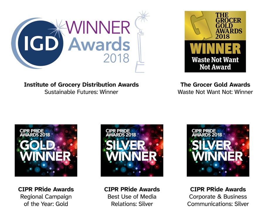 Five logos from the IGD, Grocer Gold and CIPR awards.