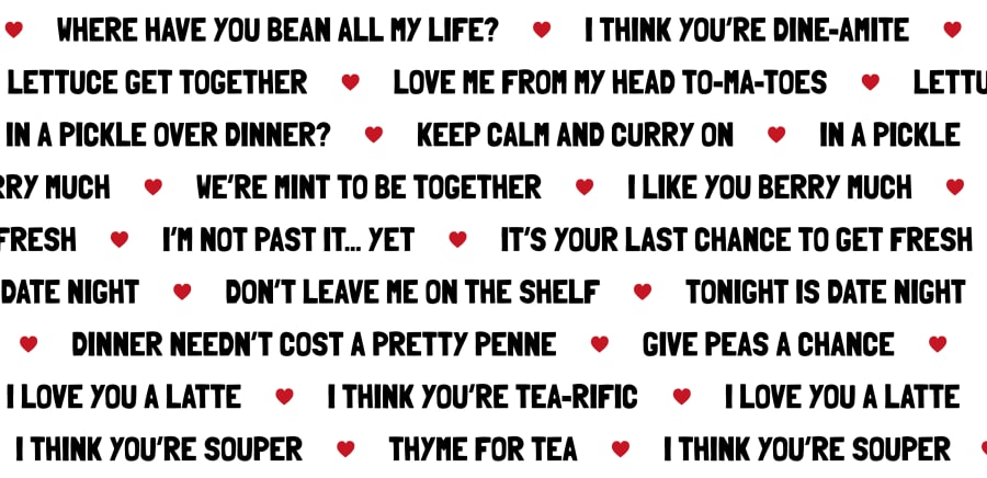 Dating, food and waste puns.