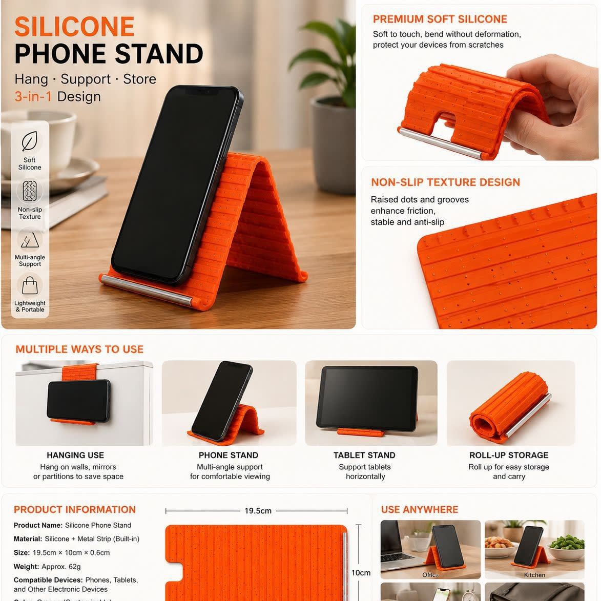 Foldable Silicone Phone Stand 2