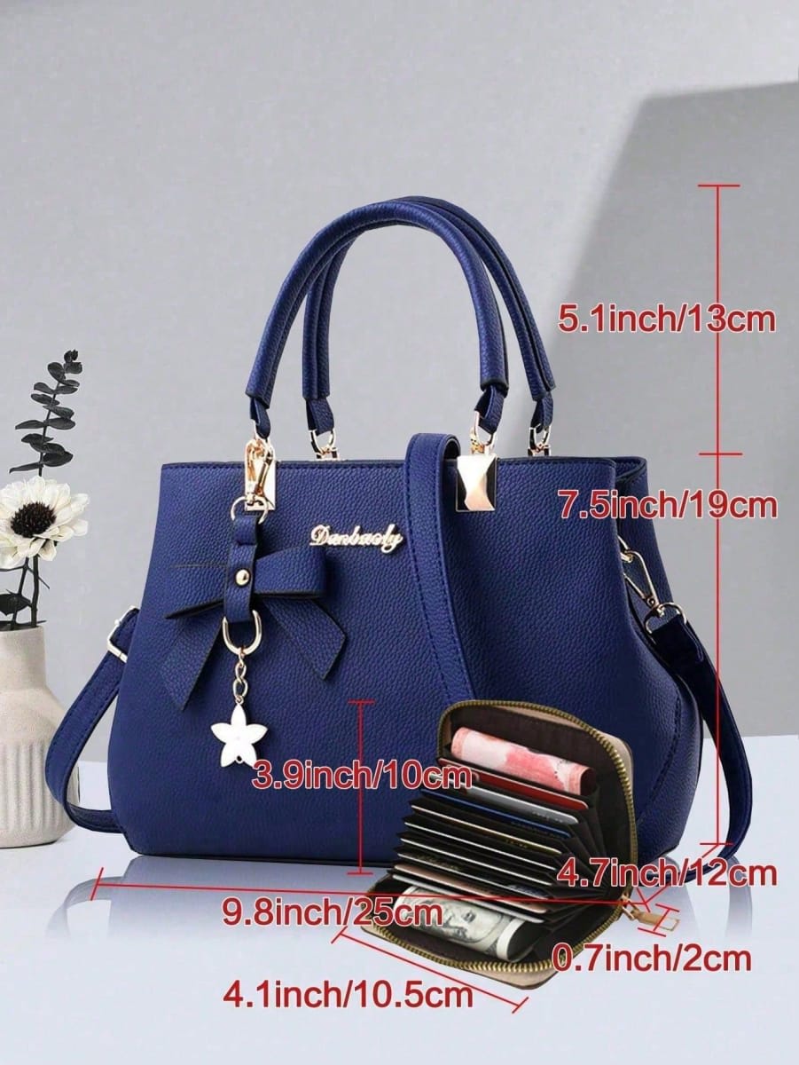 PU Leather Ladies Handbag + Purse 3