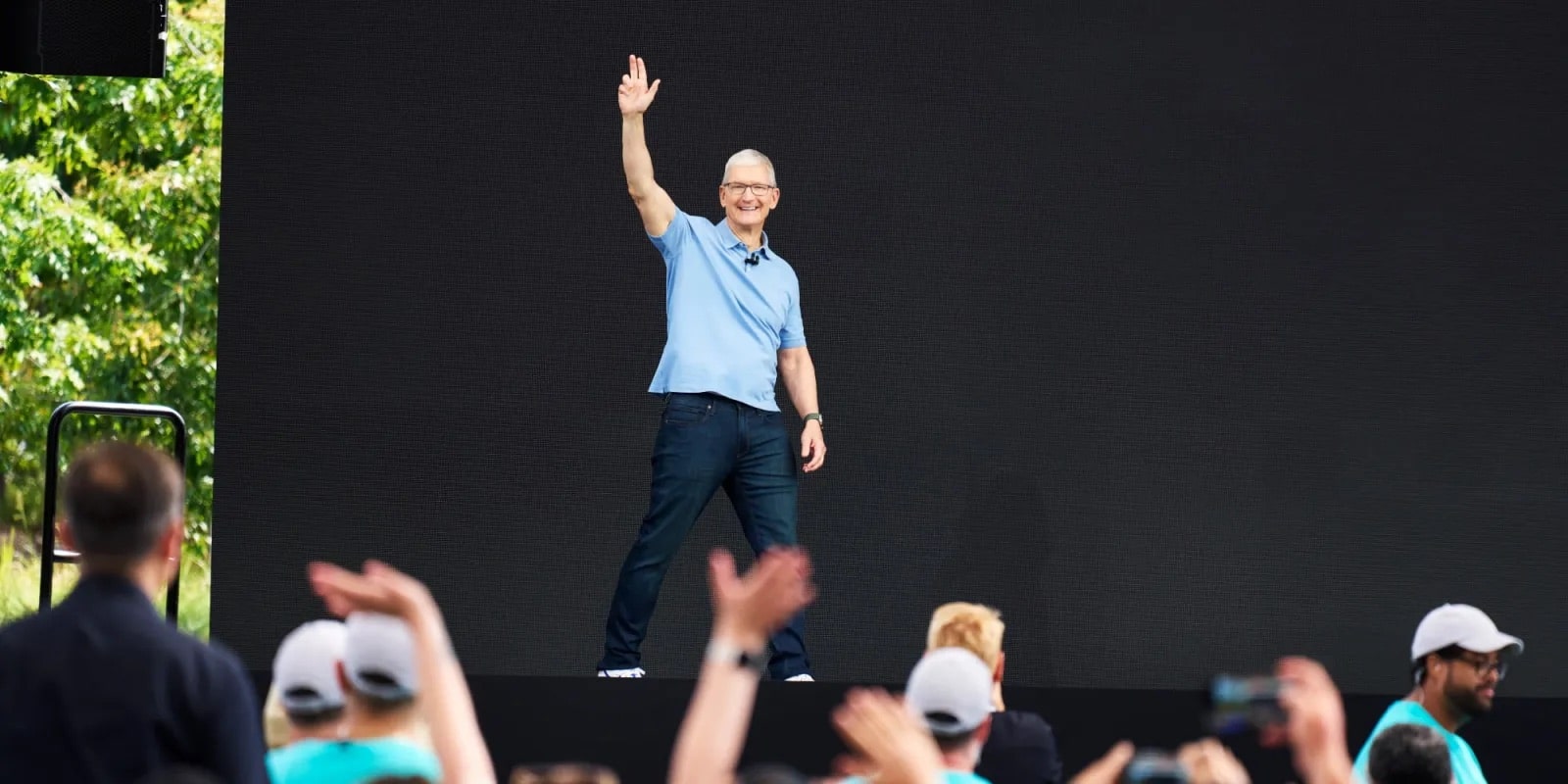 Tim Cook on WWDC stage announcing new framework updates