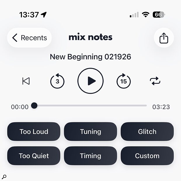 Mix Notes timestamped audio feedback app
