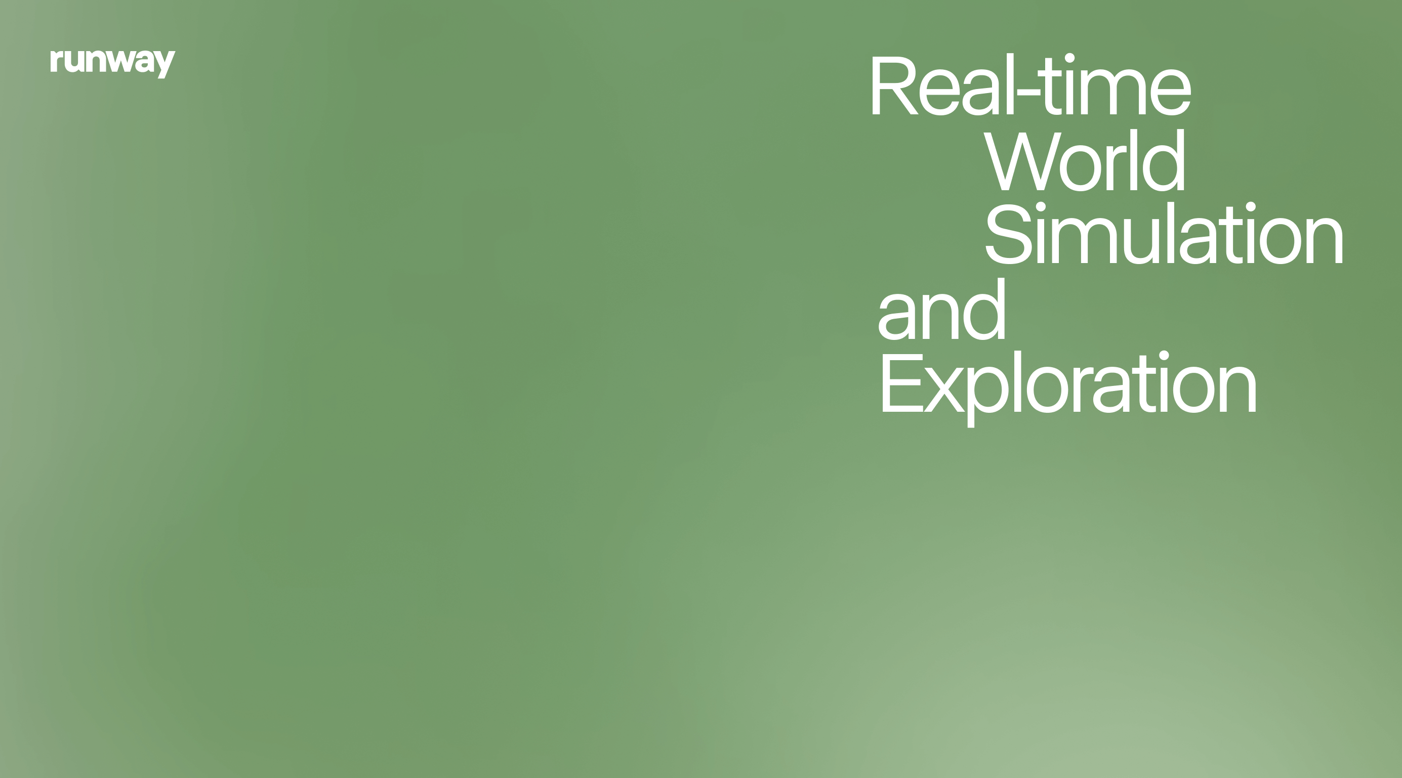 Runway GWM-1 world model — GWM Worlds explorable 3D environments