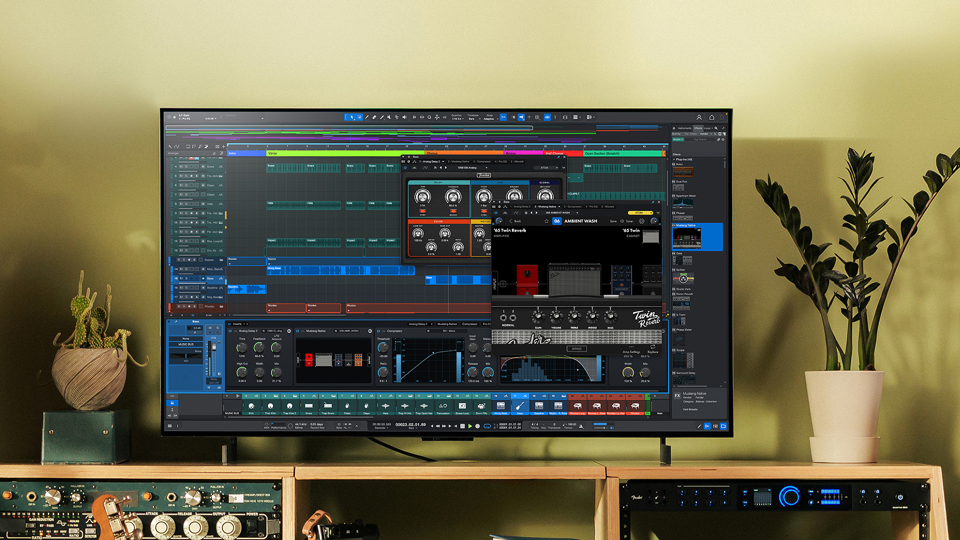 Fender Studio Pro 8 DAW 워크스페이스