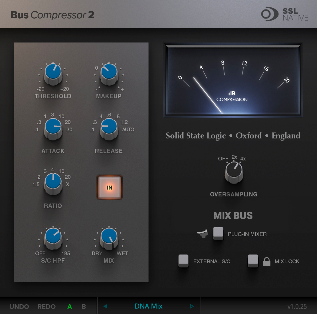 SSL Native Bus Compressor 2 plugin interface