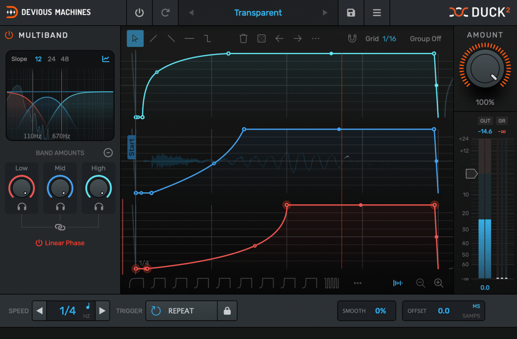 Devious Machines Duck 2 멀티밴드 사이드체인 프로세싱과 스펙트럼 애널라이저