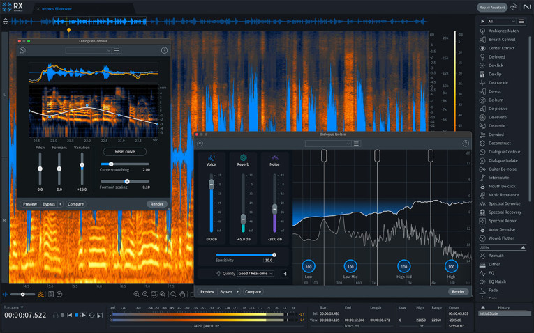 iZotope RX 12 Advanced interface with spectral display