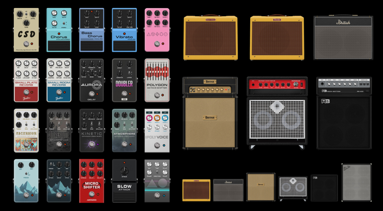 Fender Tone Master Pro 펌웨어 업데이트 1.6 신규 앰프 모델 화면