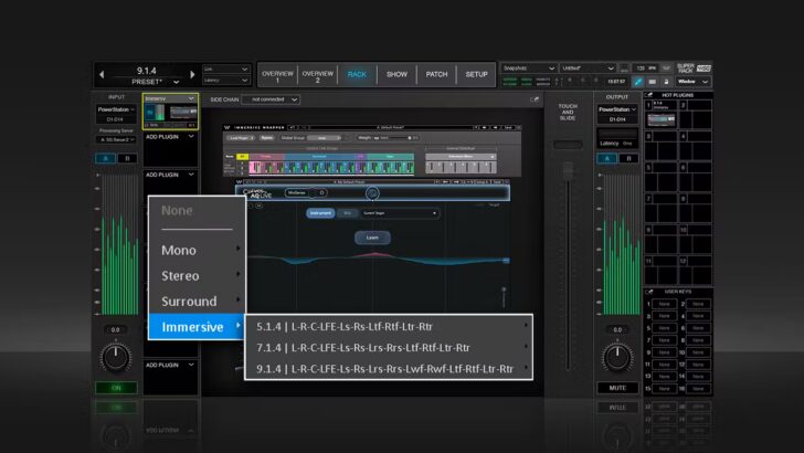 Waves V15 SuperRack immersive audio mixing interface