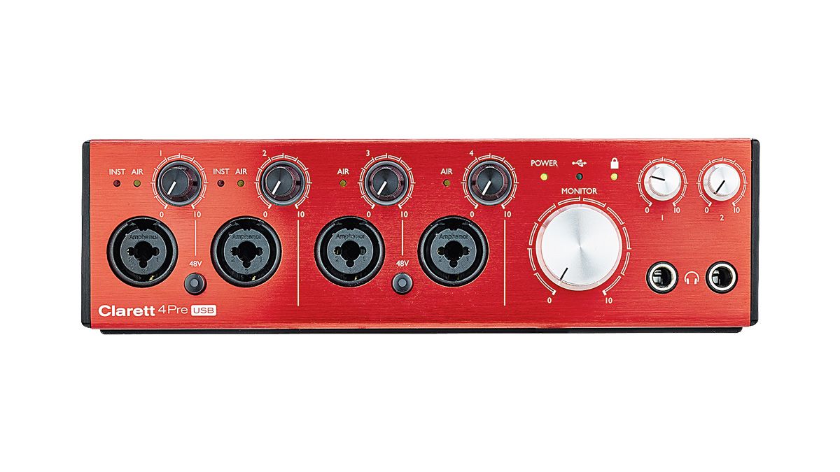 Focusrite Clarett 4Pre USB front panel view