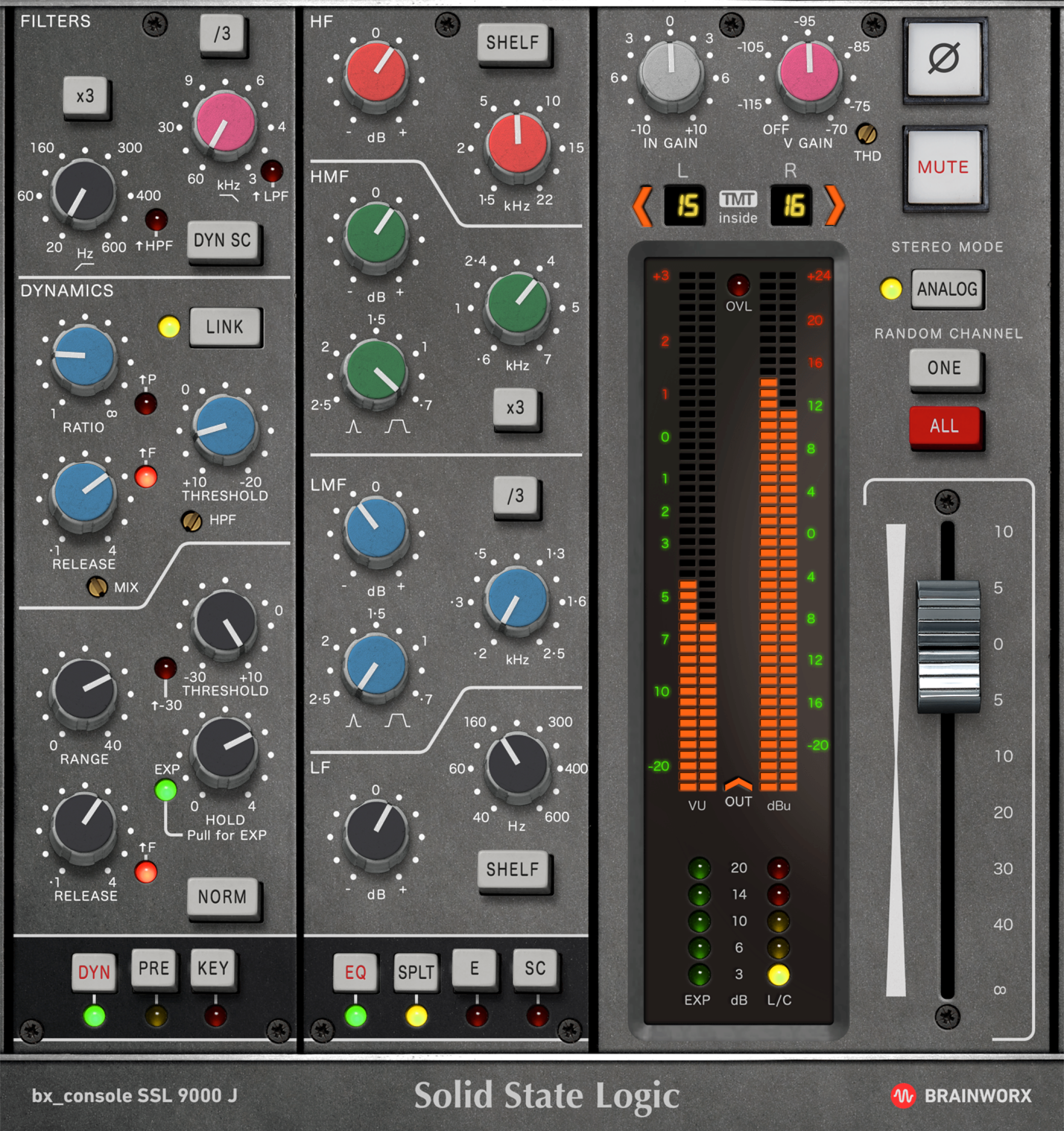 Brainworx bx_console SSL 9000 J plugin interface