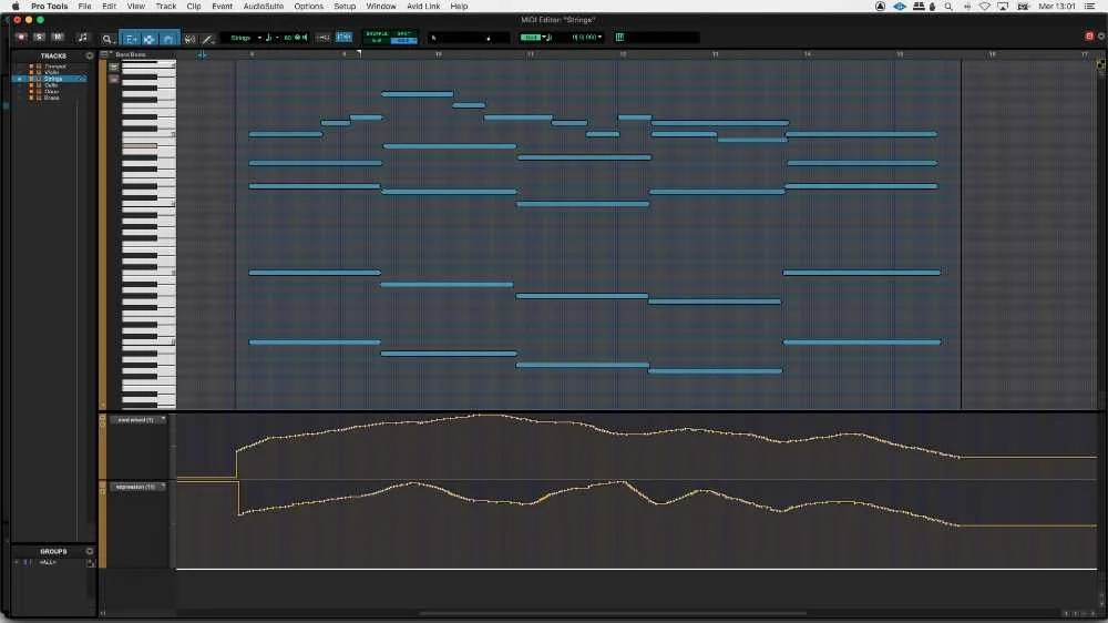 orchestral mockups string section CC modulation and expression curves in DAW