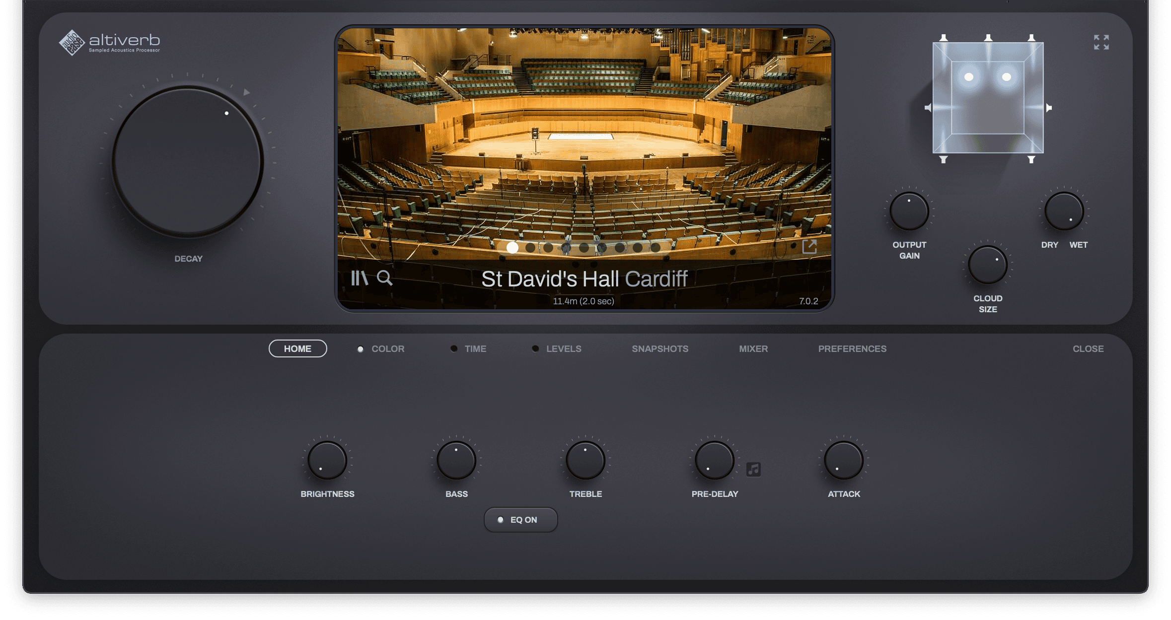 Altiverb 8 convolution reverb plugin interface with IR browser