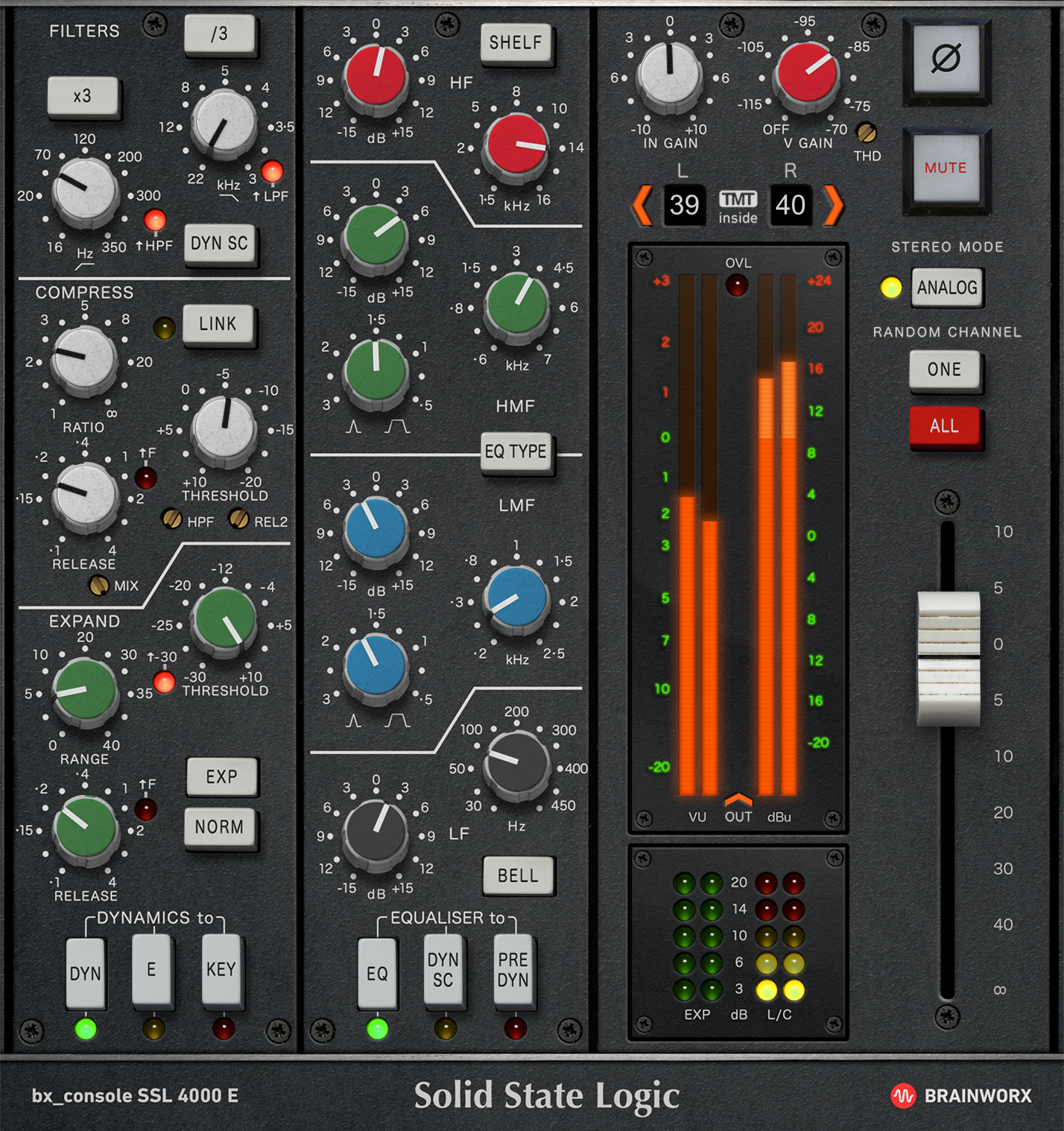 Brainworx bx_console SSL 4000 E plugin interface