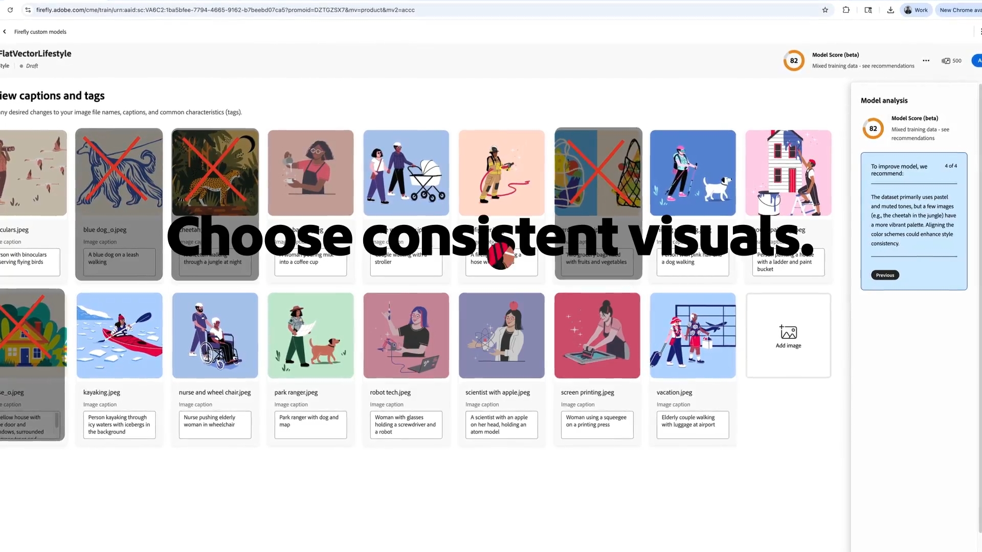 Adobe Firefly custom models training process