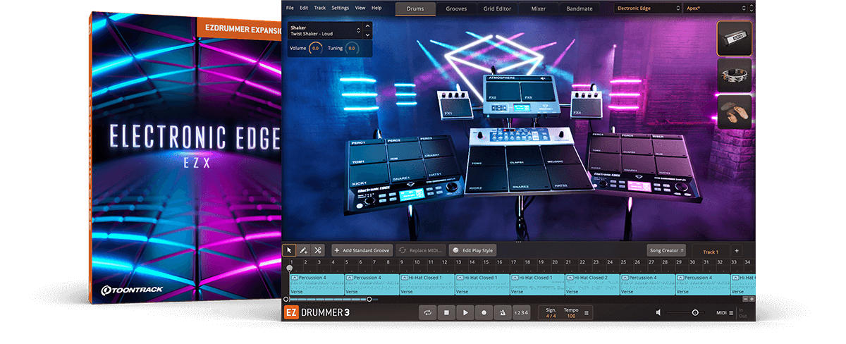 EZdrummer 3 전자음악 확장팩 - Electronic Edge EZX 인터페이스