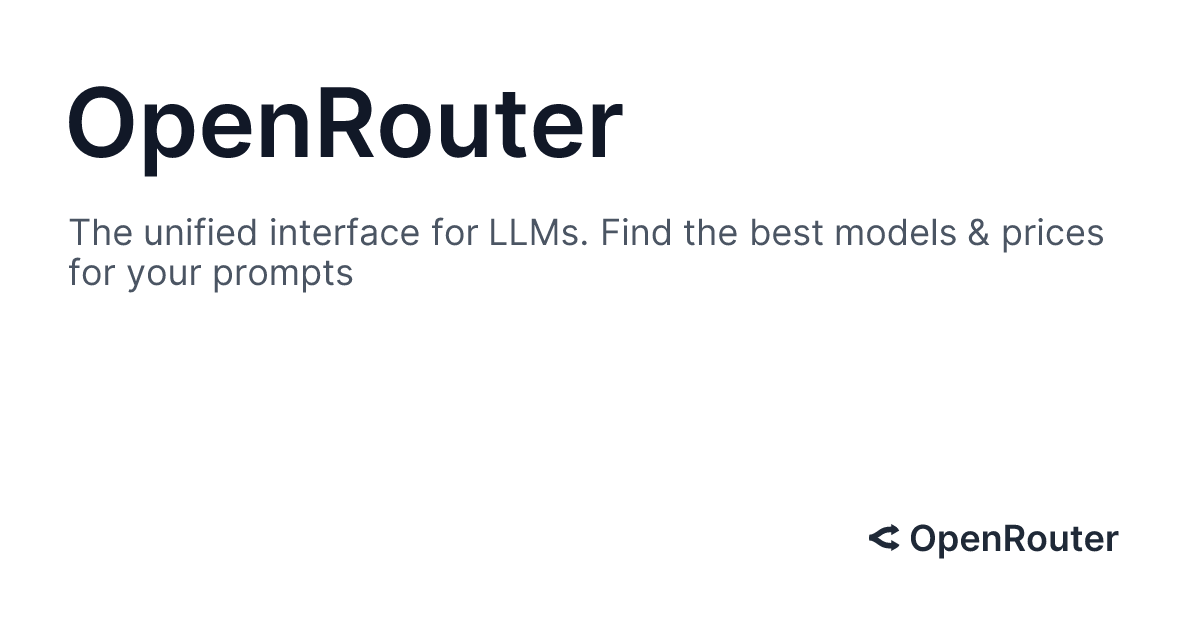 OpenRouter API 통합 LLM 인터페이스